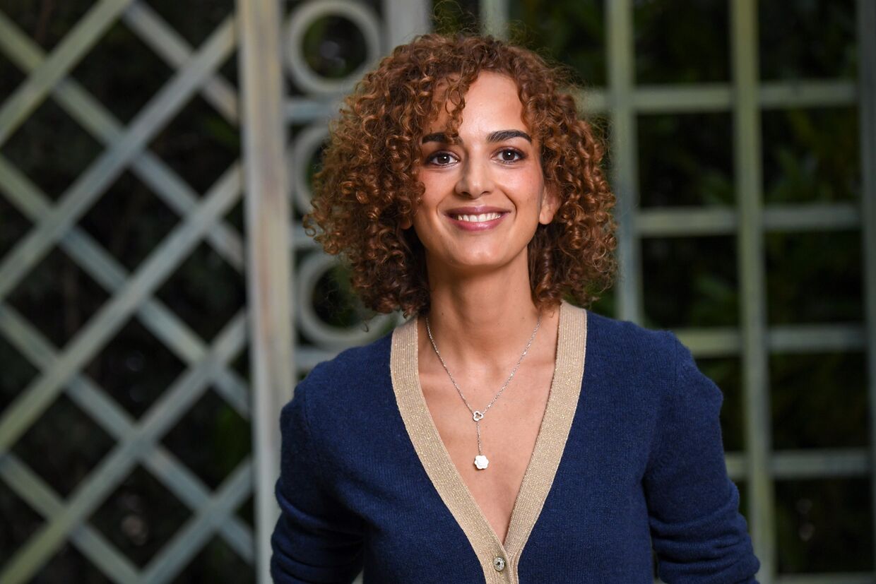 Leïla Slimani no desfile da Chanel, em 2018