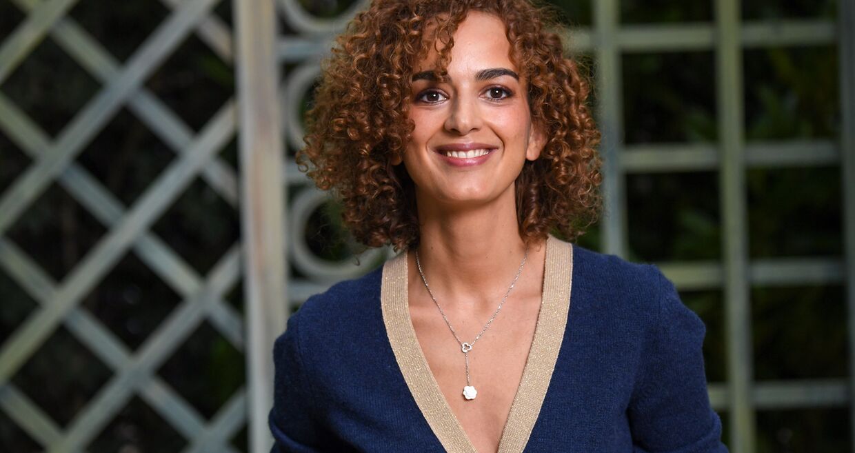 Leïla Slimani no desfile da Chanel, em 2018
