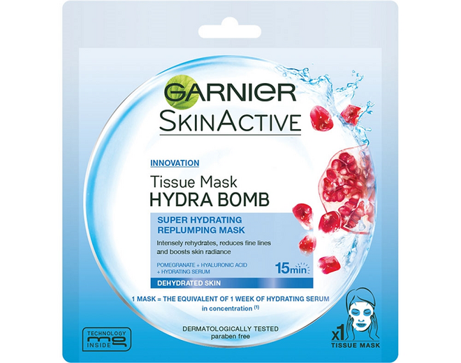 Máscara de tecido Hydra Bomb, € 2,90, Garnier