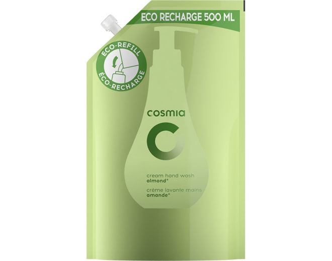 Sabonete líquido eco-recarga, € 0,89, Cosmia, no Auchan