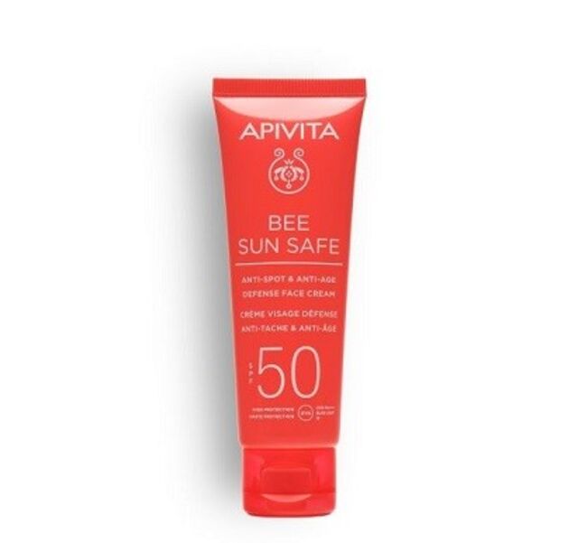 Creme Bee Sun Safe Anti-Spot & Anti-Age Defense SPF50, € 22,50, Apivita