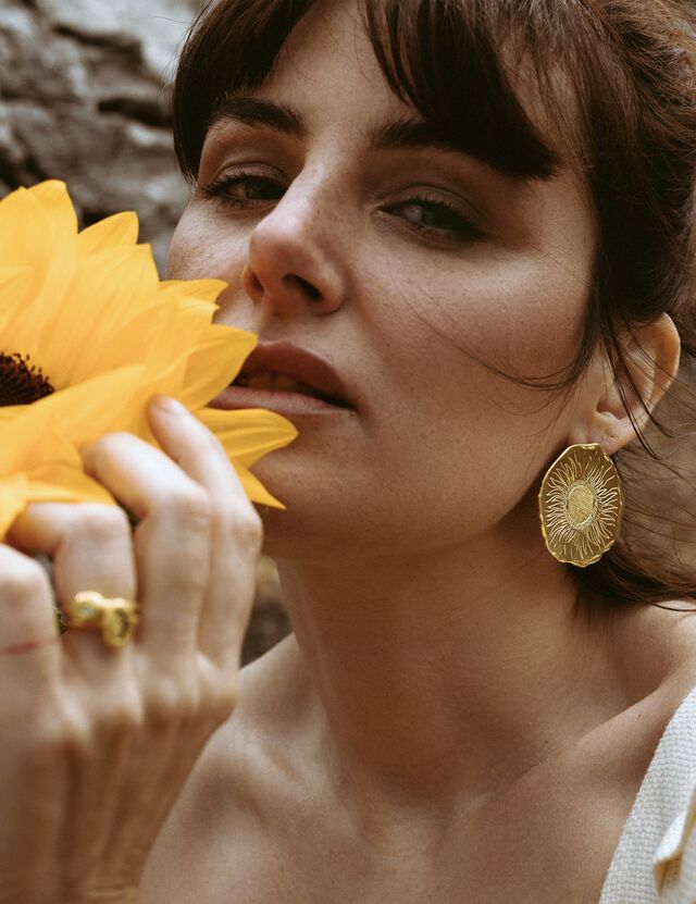 Soleil- Brincos em prata dourada, €115