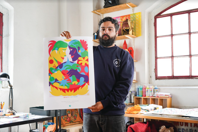 O artista português AKACORLEONE e o print 'No Waste. Just Pleasure'