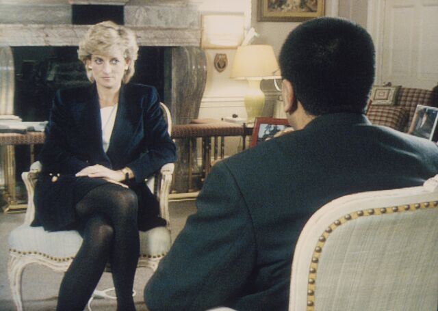 Princesa Diana a ser entrevistada para a BBC.