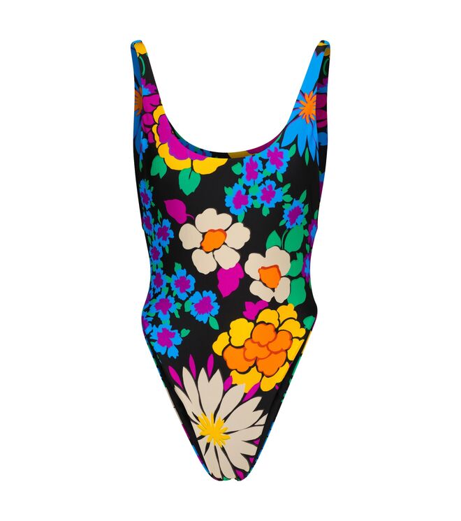 Tendência: Floral. Fato de banho, €550, Saint Laurent em Mytheresa.com.