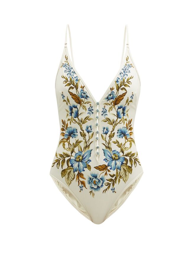 Tendência: Floral. Fato de banho, €375, Zimmermann em MatchesFashion.com.