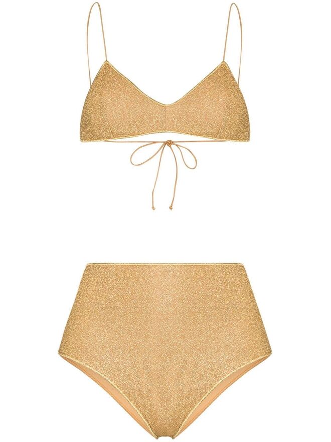 Tendência: Brilhos. Biquini, €265, Oséree em Farfetch.com.