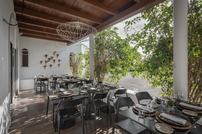 A esplanada do restaurante