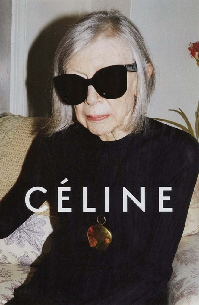 Joan Didion para uma campanha da Celine.