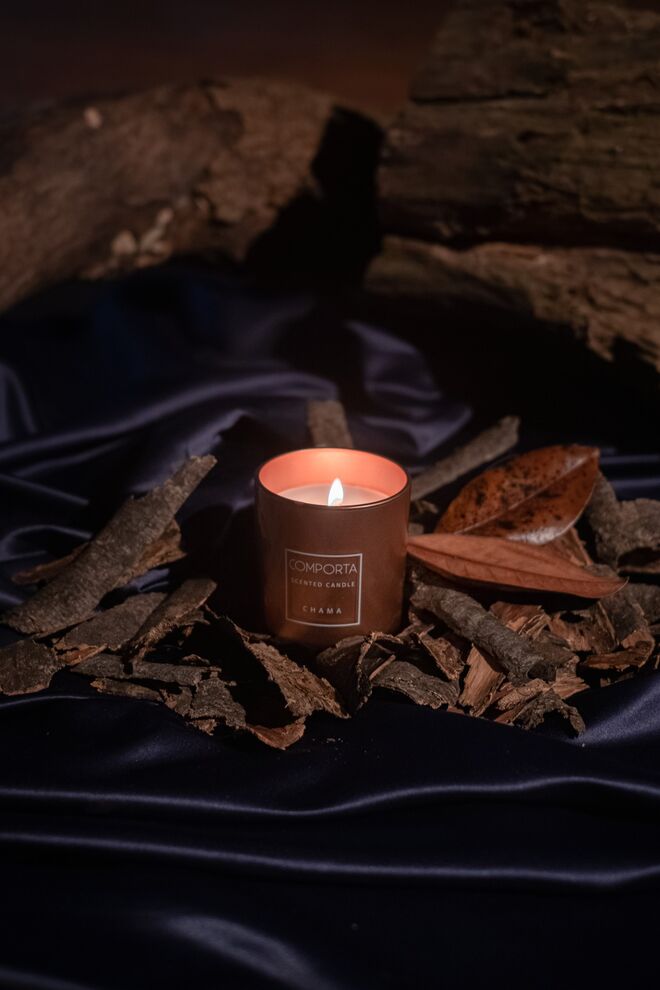 Vela e perfume para a casa Chama, Comporta Perfumes.