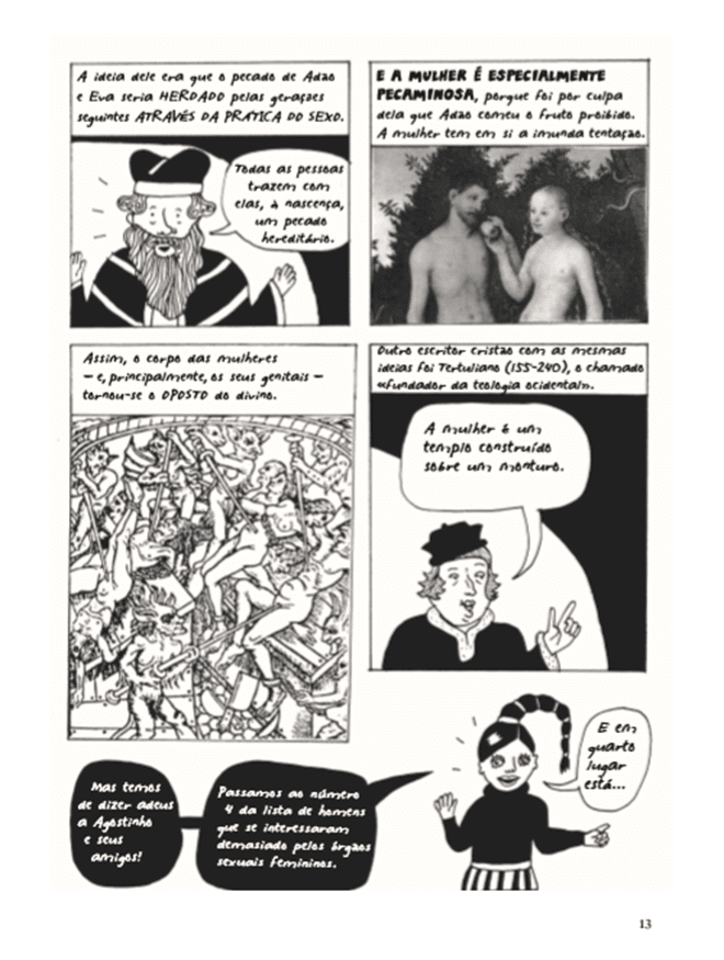 Página do livro da autora sobre as mais diversas tentativas de domar, limitar e padronizar o sexo feminino ao longo da História.