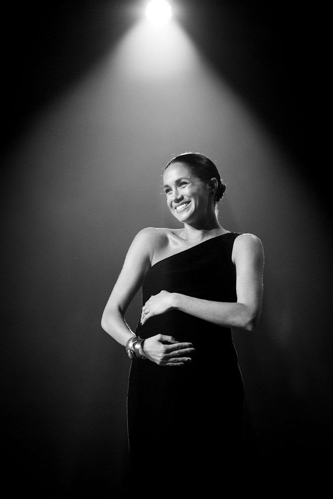 Duquesa de Sussex nos Fashion Awards de 2018.