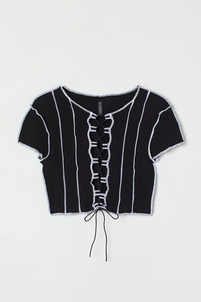 Top em malha, €9,99, H&M