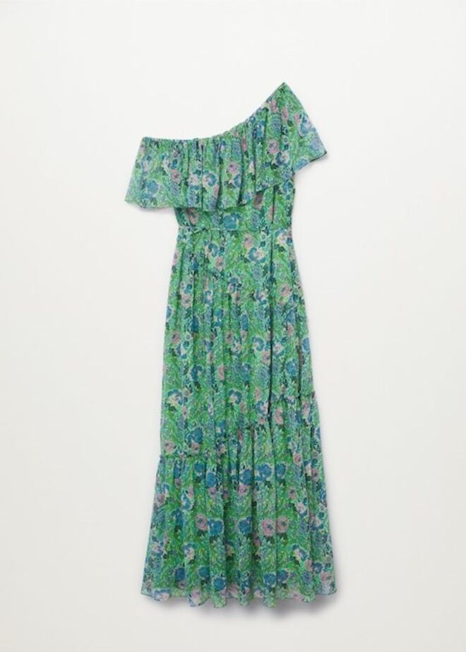 Vestido em chiffon, €79,99, Mango.