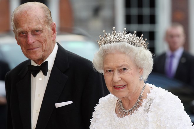 Rainha Isabel II e príncipe Filipe no Castelo de Dublin em 2011, na Irlanda.