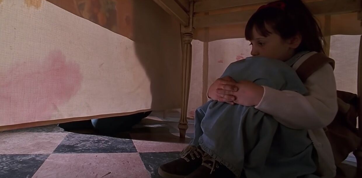 Mara Wilson no filme, 'Matilda, a espalha brasas' (1996).