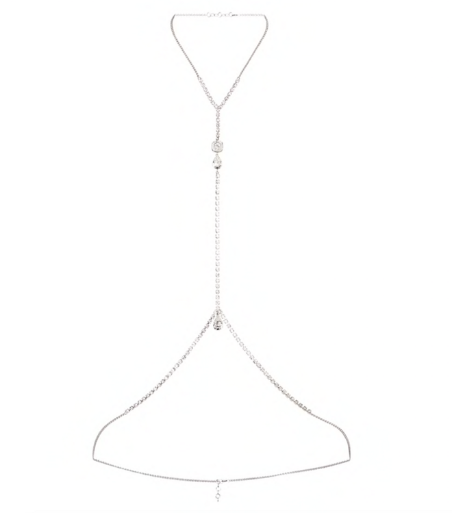 Body Chain em metal com cristais, €550, JW Anderson em Mytheresa.com