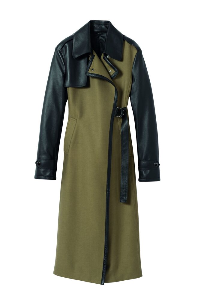 Casaco em tela e pele, € 1600, Longcham