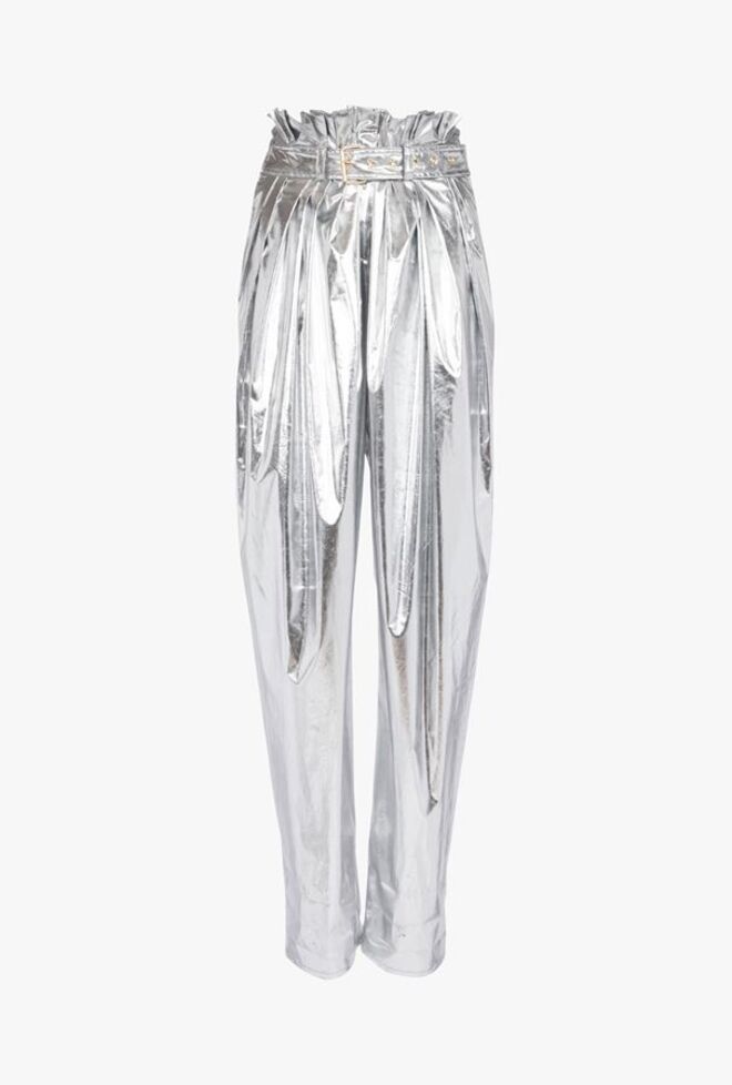 Calças em lamé, €1390, Balmain