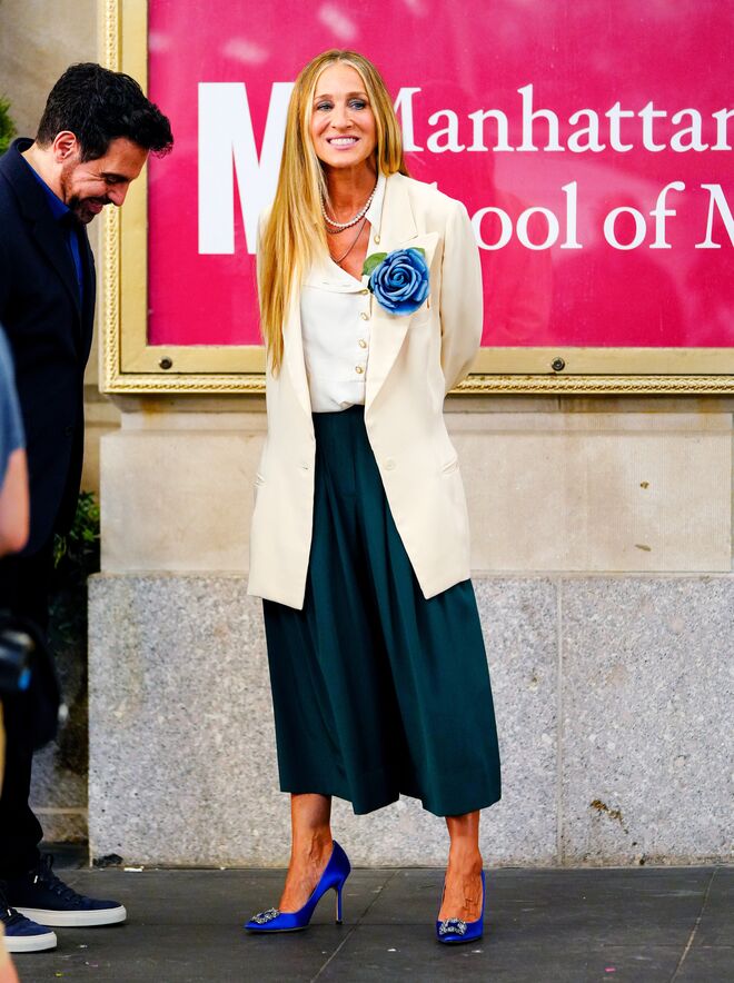 Sarah Jessica Parker nas gravações de 'And just Like That...' com