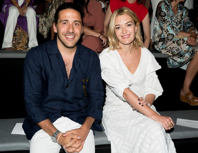Carlos Torretta e Marta Ortega no desfile de Roberto Torretta durante a Mercedes Benz Fashion Week, 2019.