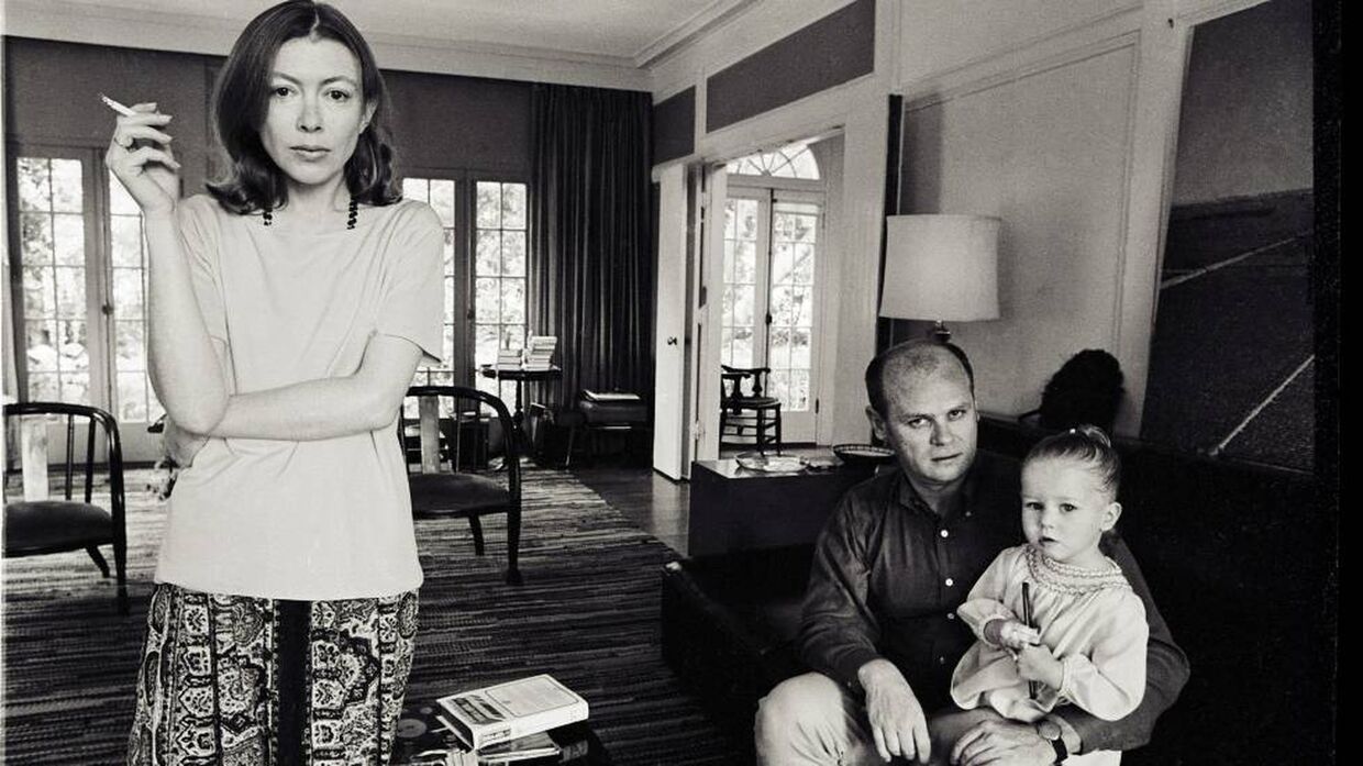 Joan Didion com o marido e a filha, 1968