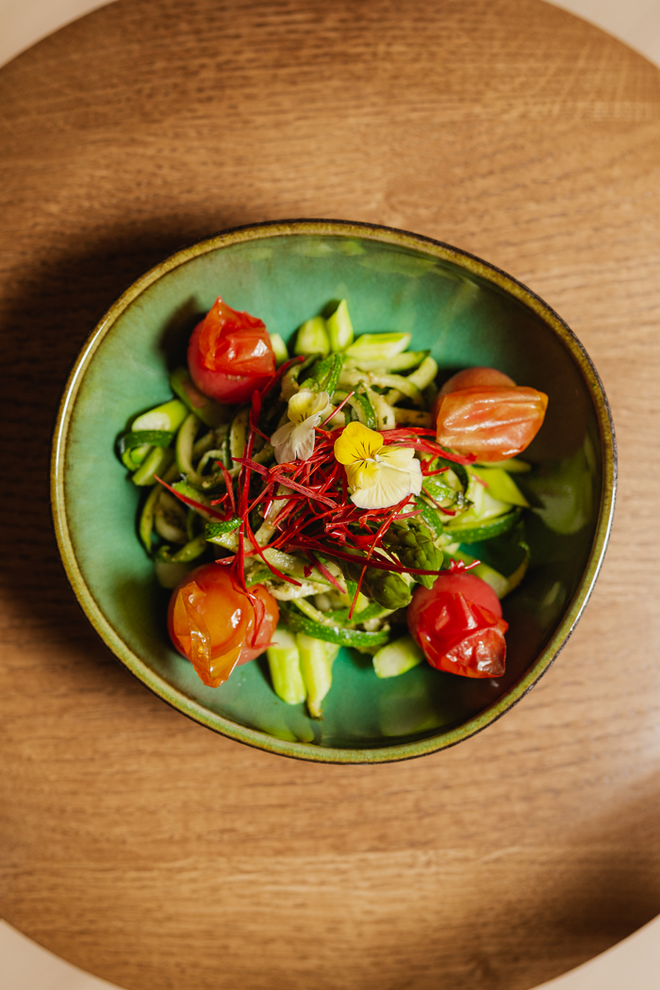 Linguini de courgette.