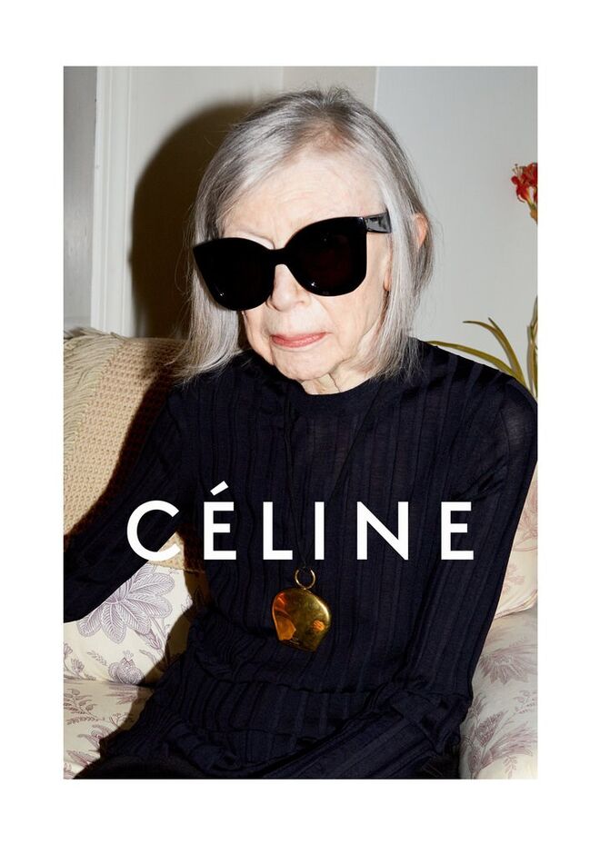 Joan Didion na campanha da Céline em 2015