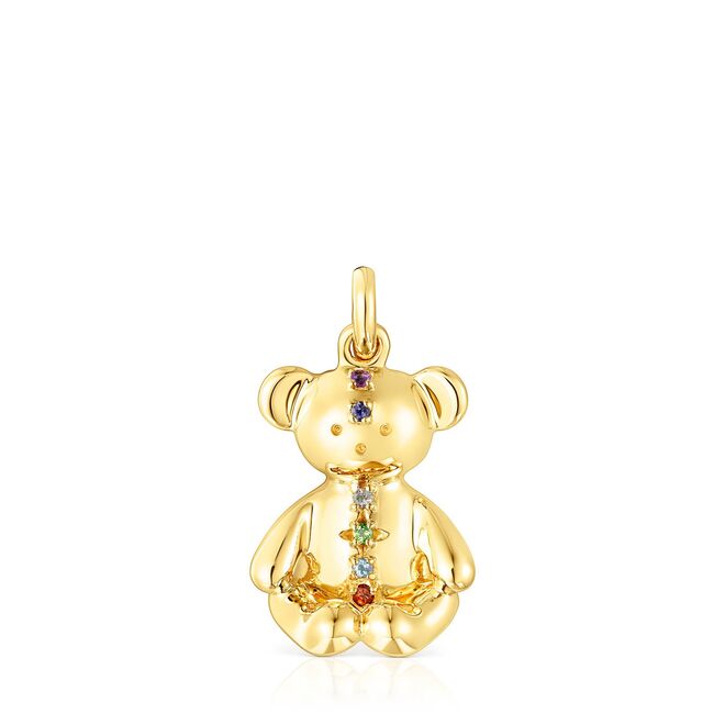Mãe - Pendente Teddy Bear em prata vermeil e pedras preciosas, €170, Tous