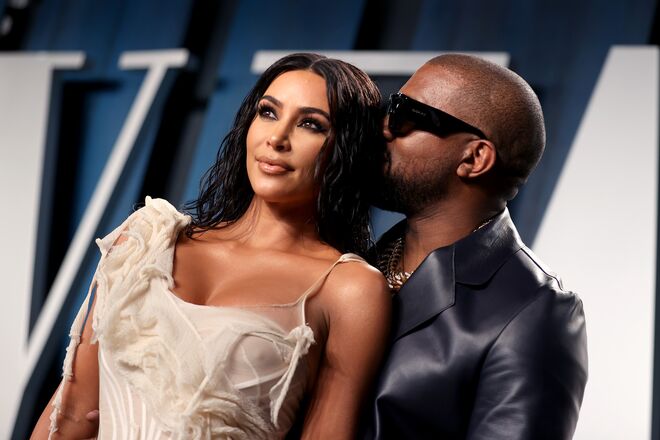 Separações - Kim Kardashian e Kanye West (Fotografia: Vanity Fair Oscar Party, 2020)