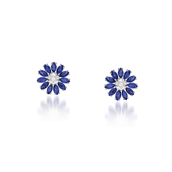 Brincos Fiori Marquise em ouro branco com safiras e diamantes, €8.600, David Rosas
