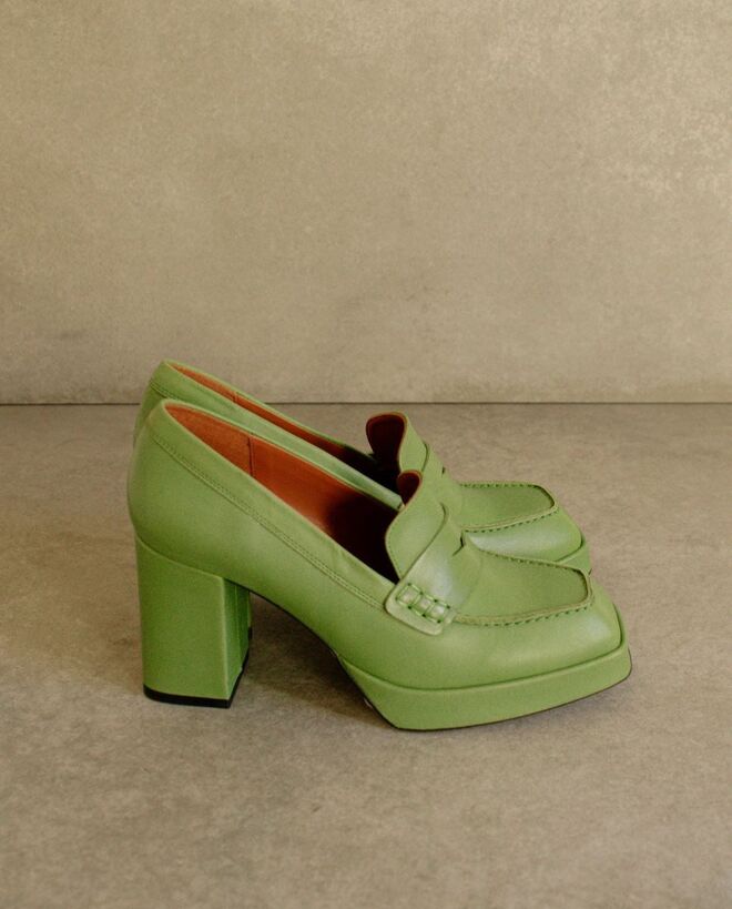 Loafers Busy Colorblock Evergreen em pele, €180, Alohas