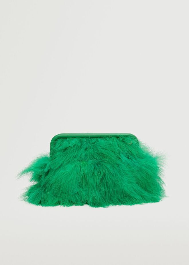 Carteira em pele com plumas, €49,99, Mango