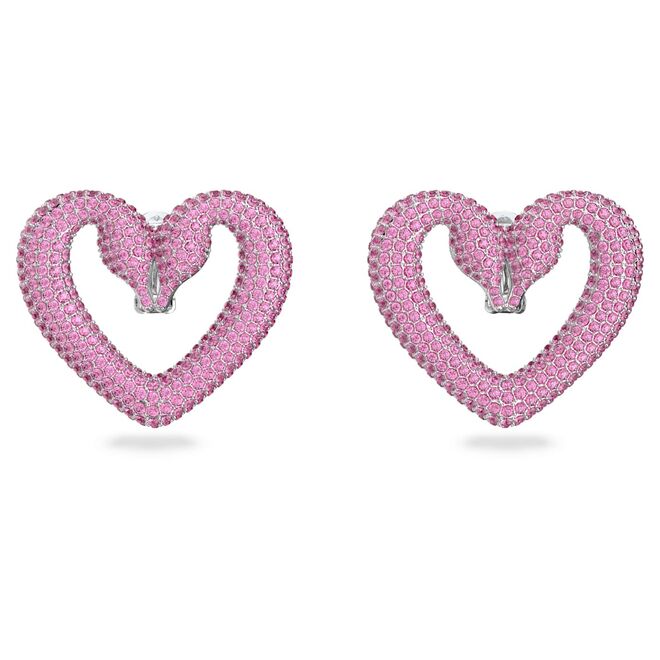 Brincos Una clip heart medium em ródio com cristais swarovski, €300, Swarovski