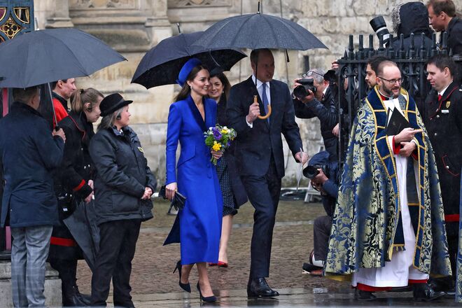 Kate Middleton e príncipe William na Abadia de Westmisnter, 14 de março de 2022