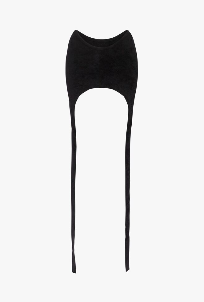 Saia em malha de veludo, €1.090, Balmain