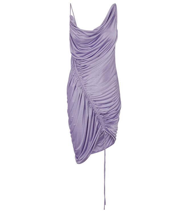 Vestido em cetim, €1600, Bottega Veneta em Mytheresa.com 