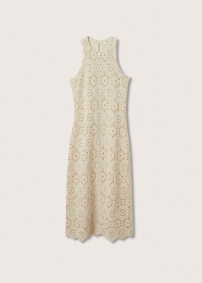 Vestido em macramé, €69,99, Mango