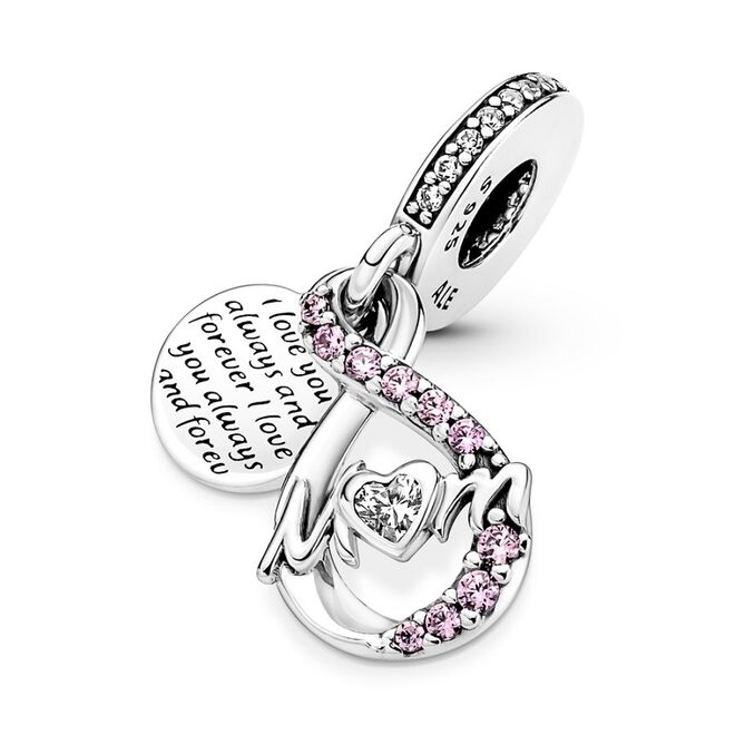 Conta Pendente Pandora Mom Infinity Pavé em prata 925 e zircónias