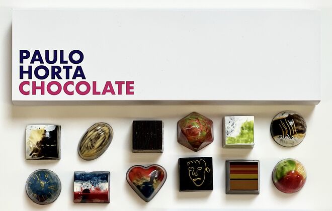 Caixa de 12 Pralinés de Chocolate Negro Artesanal ,€18, Chocolate na Banema Studio