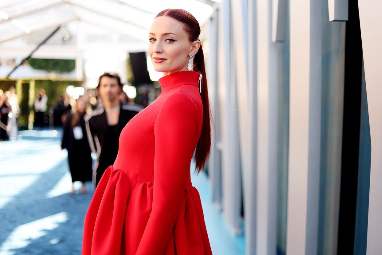 Sophie Turner na Vanity Fair Oscar Party 2022 no Wallis Annenberg Center, Beverly Hills, março de 2022