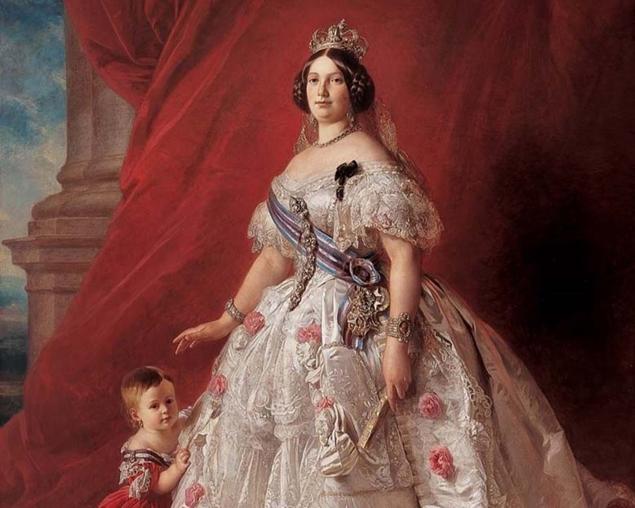 Retrato da rainha Isabel II de Espanha, por Franz Xaver Winterhalter, 1852
