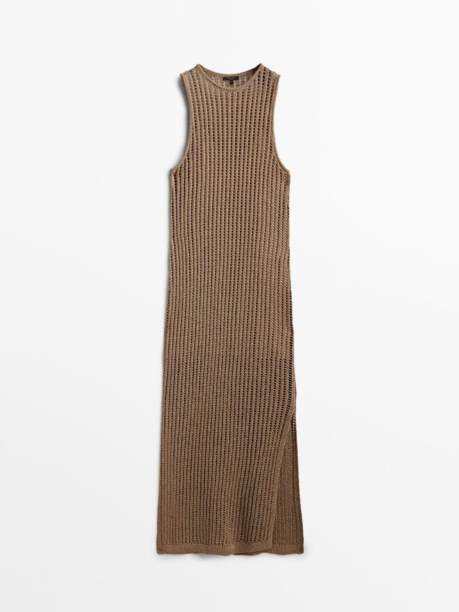 Vestido em crochê de algodão, €99,95, Massimo Dutti