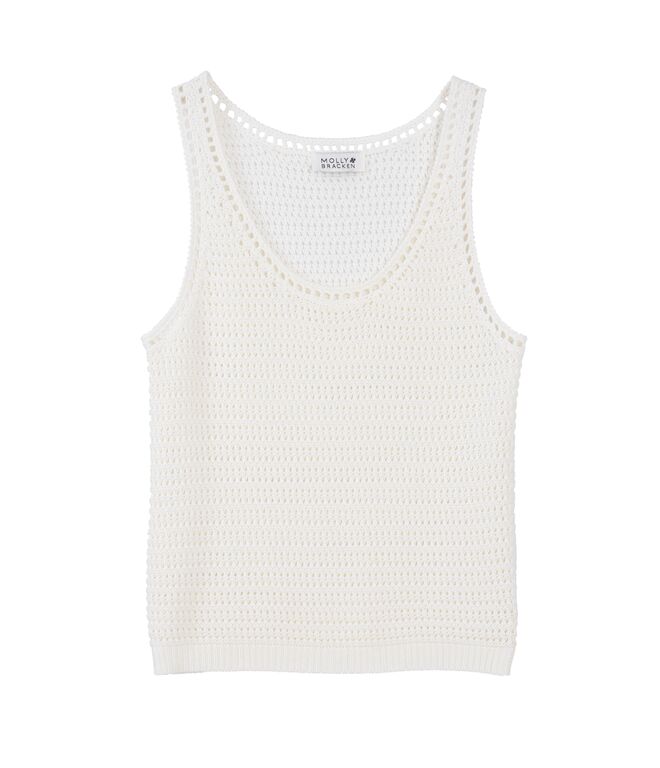 Tank top em malha de algodão, €45,87, Molly Bracken