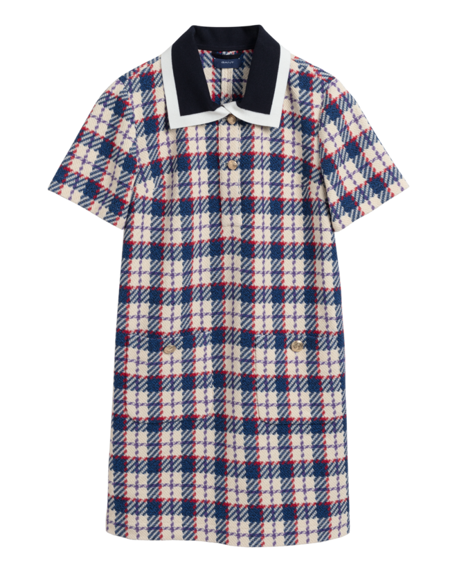 Vestido em tweed de algodão, €229, Gant