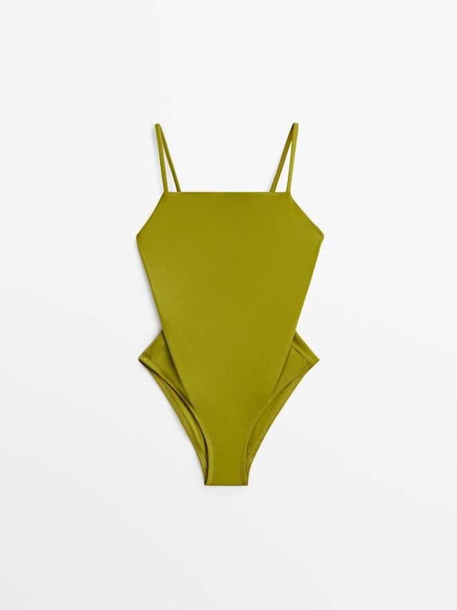 Fato de banho em licra, €49,95, Massimo Dutti