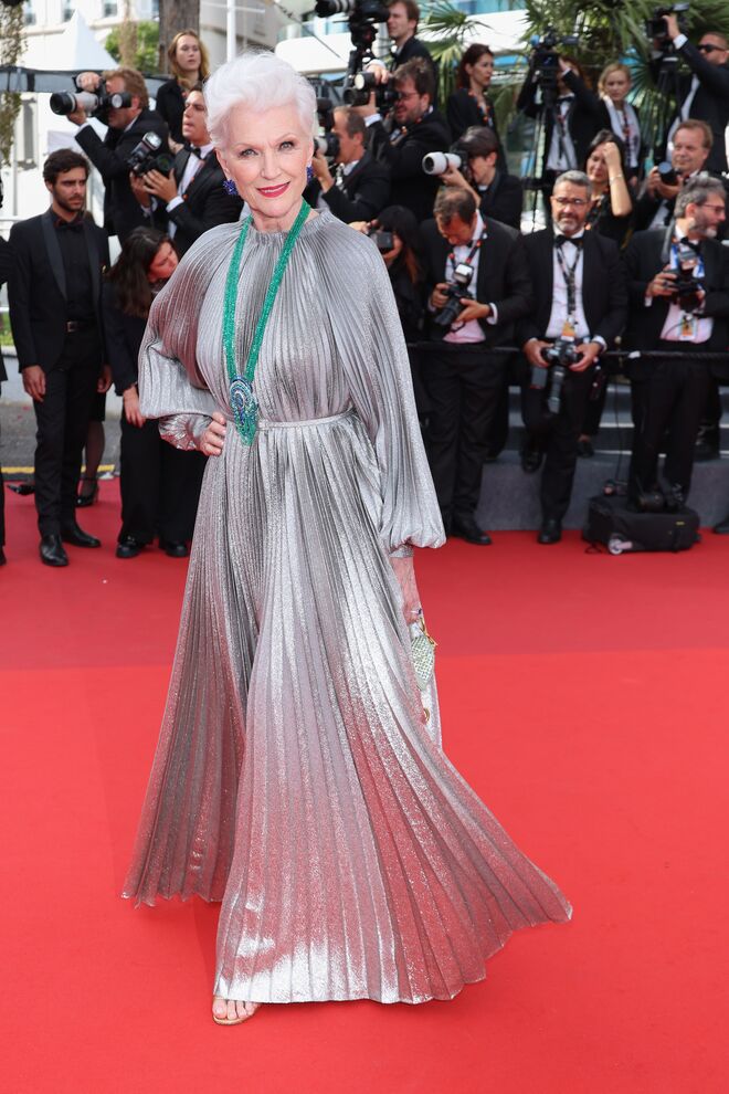 Maye Musk em Dior com jóias Chopard