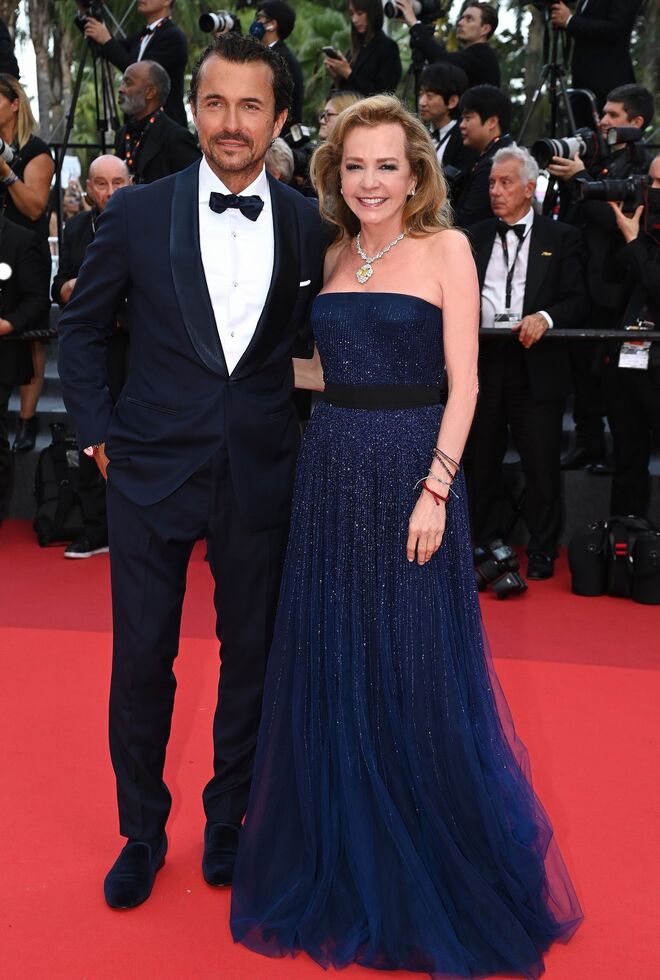 William Abadie e Caroline Scheufele com jóias Chopard