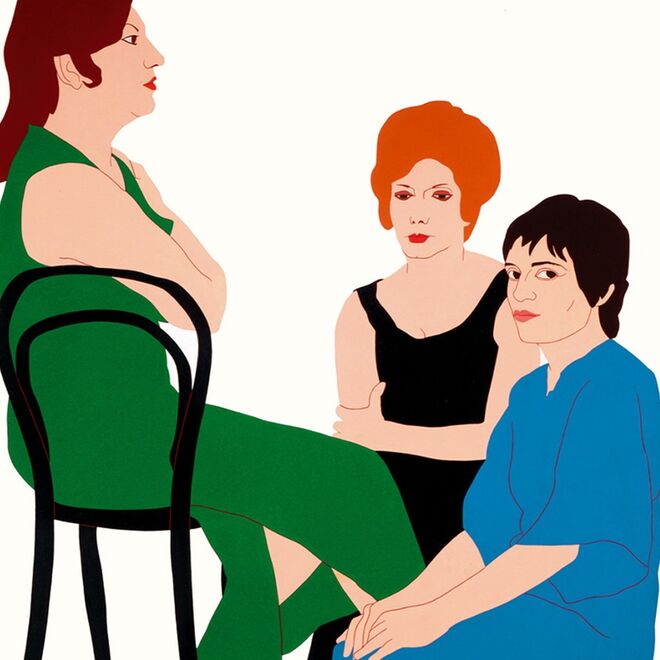 'Encontro de Natália Correia com Fernanda Botelho e Maria João Pires', de Nikias Skapinakis (1974)