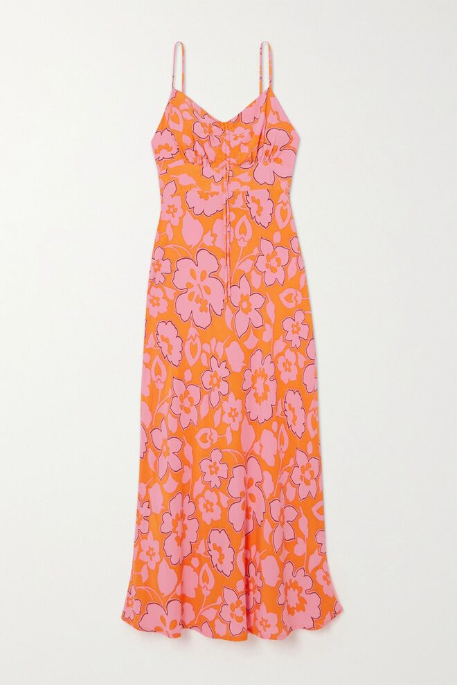 Vestido em crepe, €209, Reformation em Netaporter.com.